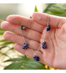 Lapis Lazuli Taşı Bileklik – Kararmaz Zincirli