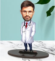 Kişiye Özel Doktor 2 Tasarımlı Karikatür Biblo