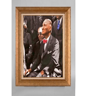 Çerçeveli Paspartulu Atatürk Tablo a72 (Gold)