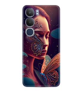 Vivo Y19S Kılıf Boutique Baskılı Resimli Kelebek Kadın Pcode -075