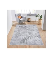Rovigo Home Dijital Baskı Yıkanabilir Kaymaz Taban Salon Halısı  RVG1724 (Gri)