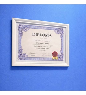 A4 Beyaz Diploma ve Sertifika Çerçevesi – 21,5x31 cm Duvar ve Masa Çerçevesi