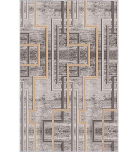 Eliana Home Baskılı, Yıkanabilir Kaymaz Taban Salon Halısı LNA1656 100x150 cm (Kahverengi)