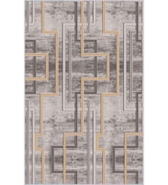 Eliana Home Baskılı, Yıkanabilir Kaymaz Taban Salon Halısı LNA1656 100x150 cm (Kahverengi)
