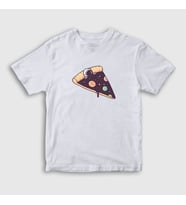 Presmono Unisex Çocuk Beyaz Pizza Bed Astronaut Space Astronot Uzay T-Shirt 283672tt