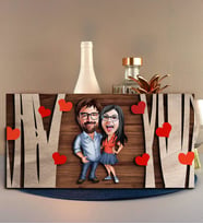 BK Gift Kişiye Özel Sevgililer Karikatürlü Kabartma Figürlü Ahşap Tablo, Duvar Dekoru,Sevgiliye Hediye,Ev Dekorasyonu,Sevgililer Günü Hediyesi-6