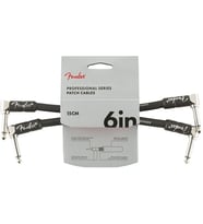 Fender 0990820023 Professional 2'li Paket L/L Uçlu Siyah Yama Kablosu (15cm) Pedalboard Düzeni İçin Kısa ve Dayanıklı Ara Bağlantı Kablosu
