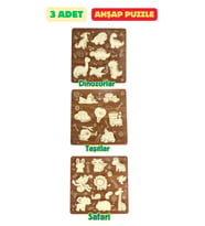 Çocuk Puzzle (Yapboz) Birinci Sınıf Ahşap 3 Parça Eğitici Öğretici Eğlenceli Set