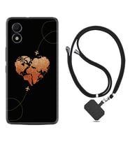TCL 303 Kılıf Silikon Boyun Askılı İpli Desenli Silikon Plane Heart 1721