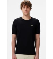 Lacoste Men's Regular Fit Short Sleeve Crew Neck Knit Sweater Erkek Bisiklet Yaka Triko Tişört Siyah