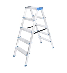 5+5 ÇİFT BASAMAKLI ALÜMİNYUM METAL MERDİVEN YÜKSEKLİK = 115CM BAŞ GENİŞLİK = 8CM (5343)