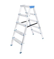 5+5 ÇİFT BASAMAKLI ALÜMİNYUM METAL MERDİVEN YÜKSEKLİK = 115CM BAŞ GENİŞLİK = 8CM (5343)