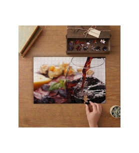 Kadehe Dökülen İçecek Tasarımı 240 parça Ahşap Puzzle Ahşap Kutuda MP01463