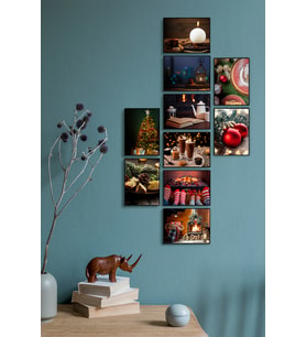 Çerçevesiz Çerçeve Görünümlü Yeni Yıl Pano Sticker XMAS Mdf Tablo Seti  Christmas-ÖZC-MDF10I
