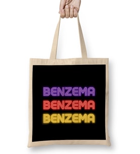 Karim Benzema -BAllon d'or -The Best Player İn The World 2021 Bez Çanta Uzun Saplı