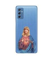 Samsung Galaxy M52 Uyumlu Taylor Swift Desenli Şeffaf Telefon Kılıfı