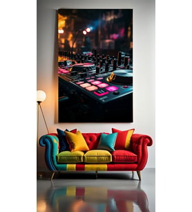 DJ TURNTABLE V2 Ev Duvar Salon Güzellik Salonu Ofis Dükkan Dekarasyon kanvas tablo (Çok Renkli)