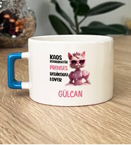 Kişiye Özel Prenses Kaos Koordinatör Dedikodu Lover Hediye Lüks Fincan (Mavi)