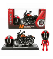 1:14 Sesli ve Işıklı Harley Die-Cast Çek Bırak Metal Motosiklet (Kask ve Stantlı)