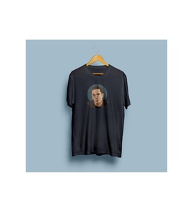 Oversize Eminem Tasarım Unisex T-shirt (Siyah)