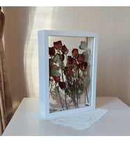25x35 Cm Çift Yönlü Beyaz Derin Gül Çerçevesi! Gelin Buketi Çerçevesi!
