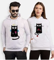 Tshirthane Angel Cat Devil Cat Sevgili Kombinleri Kapüşonlu Kombini (Tek Ürün Fiyatıdır.)