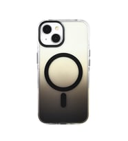 Apple iPhone 14 Uyumlu Kılıf M-safe Şarj Özellikli Transparan Renk Geçişli Zore Toros Kapak (Siyah)