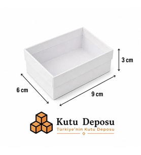6x9x3 cm Asetat Kapaklı Takı Kutusu-Beyaz (DEMONTE) (50 ADET)