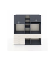 Kronos Dolap 11 Raflı 6 Çekmeceli 4 Kapaklı 220x59x243 Antrasit-Antrasit/Aytaşı
