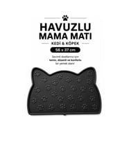 Black Gold Kedi Beslenme Paspası Kedi Mama Matı Figürlü Yıkanabilir 56X37