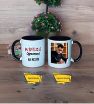 Psikoloji Öğretmeni Kupa Bardak Siyah Fotoğraflı Öğretmenler Günü Hediyesi