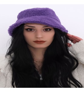 rose moda Sitilin Tamamlayıcı Peluş Şapka Ren Mor,krem,pembe Kahve Renk