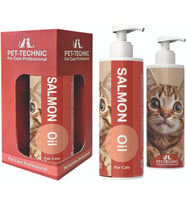 Salmon Oil Kediler için Somon Yağı, Omega 3 & 6 İçeren Tamamlayıcı Yem, Sıvı Form, 100 ml