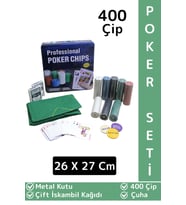Luxery Texas Holdem Casino Blackjack 400 Poker Çipi Çift İskambil Kağıdı Metal Kutu Poker Oyunu Seti