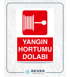 Yangın Hortumu Dolabı 21x28 Arkası Yapışkanlı Levha