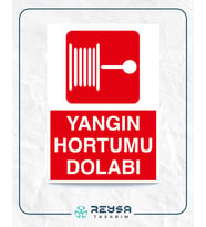Yangın Hortumu Dolabı 21x28 Arkası Yapışkanlı Levha