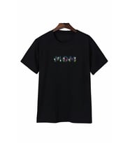 Anneler Günü Mom Çiçek Temalı Baskılı Oversize Bisiklet Yaka T-shirt - Siyah