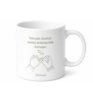 Dostluk Temalı Minimal Kupa Bardak Özel Tasarım Hediye Kupa