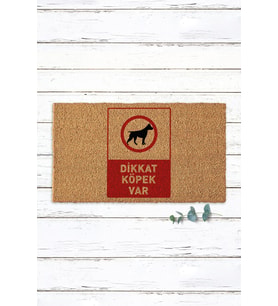 Dikkat Köpek Var Koko Paspas Kapı Önü Paspası Kapı Paspası Pvc Taban Kıl Paspas Giriş Paspası (Standart)