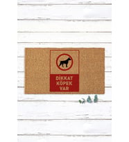 Dikkat Köpek Var Koko Paspas Kapı Önü Paspası Kapı Paspası Pvc Taban Kıl Paspas Giriş Paspası (Standart)