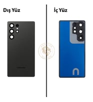 Samsung S25 Ultra Gece Siyahı Arka Pil Kapağı Batarya Kapağı Lazer Kesim Back Cover
