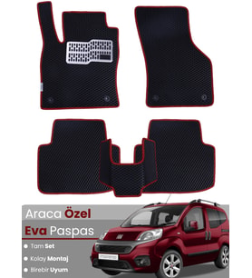FİAT FİORİNO KOLTUKLU (2007-2021) Uyumlu EVA Paspas Tam Set–Araca Özel,Su Geçirmez