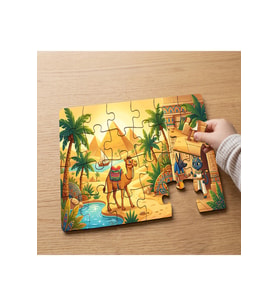 Antik Mısır - Piramitler Tasarımlı 24 Parça Ahşap Çocuk Puzzle