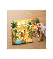 Antik Mısır - Piramitler Tasarımlı 24 Parça Ahşap Çocuk Puzzle