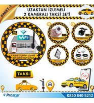 Taksi Kamera Seti 3 Uzaktan Izlemeli 2 Kameralı Wifi 1 Tb Harddisk Dahil