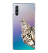 Samsung Galaxy Note 10 Uyumlu Kamera Korumalı Kapak Catface Tasarımlı  Şeffaf  Kılıf