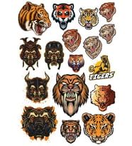 Kaplan Tiger Sticker Set-7 17 Parça Telefon, Tablet, Defter, Laptop Sticker