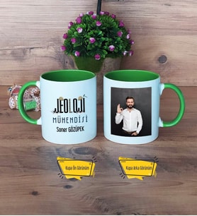 Jeoloji Mühendisi Kupa Bardak Yeşil Fotoğraflı Mühendisler Günü Hediyesi