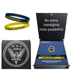Fenerbahçe Lisanslı Sarı Lacivert Ahşap Kutulu Bileklik