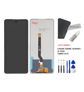 Tkgz - İnfinix HOT 20 Uyumlu Lcd Ekran Dokunmatik Servis + B-7000 + TAMİR SETİ